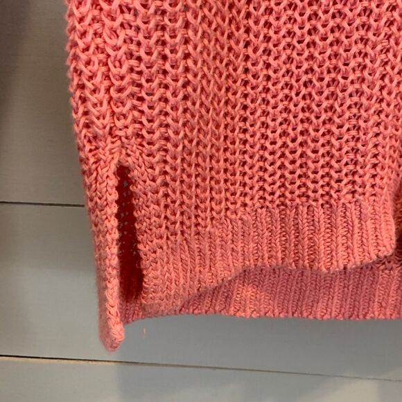 Banana Republic 100% Italian linen pink loose knit V-neck sweater size medium - Picture 5 of 8